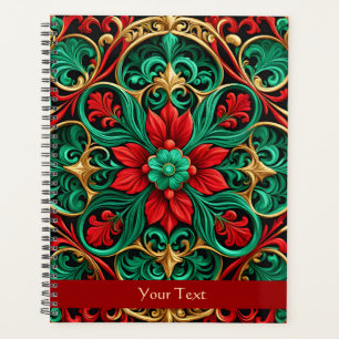 Decorative Red Green Holiday Planner