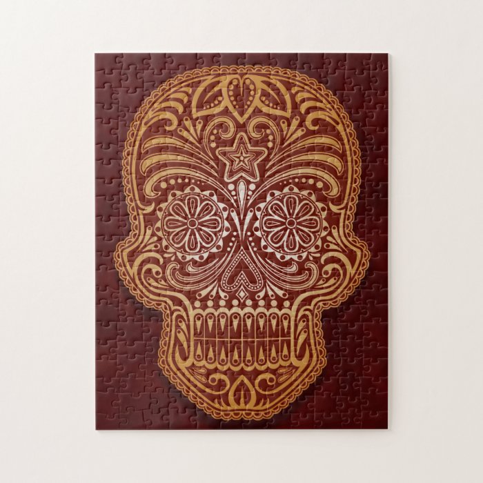 Decorative Red Sugar Skull Puzzles