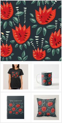 Decorative Red Tulips Pattern