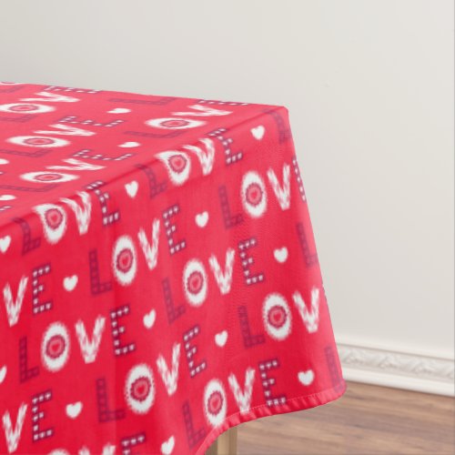 Decorative Red Words Tablecloth