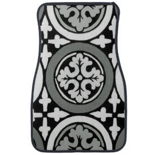 Decorative Renaissance Rosette Tile Design Car Mat
