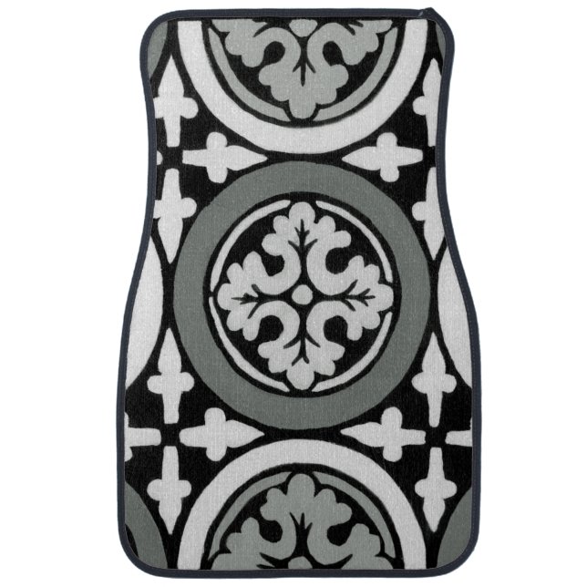 Decorative Renaissance Rosette Tile Design Car Mat (Front)