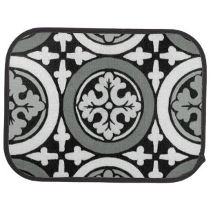 Decorative Renaissance Rosette Tile Design Car Mat