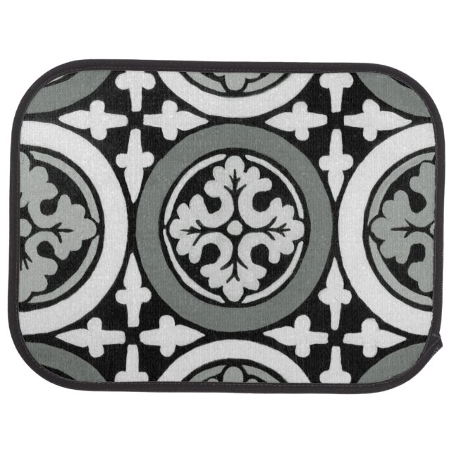 Decorative Renaissance Rosette Tile Design Car Mat (Rear)