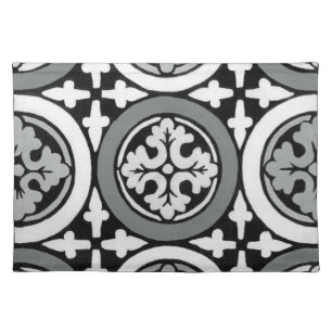 Decorative Renaissance Rosette Tile Design Cloth Placemat