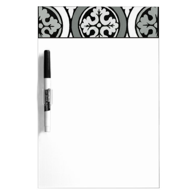 Decorative Renaissance Rosette Tile Design Dry Erase Board (Front)