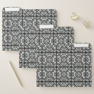 Decorative Renaissance Rosette Tile Design File Folder