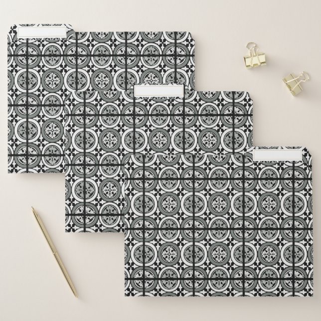 Decorative Renaissance Rosette Tile Design File Folder (Set)