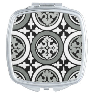 Decorative Renaissance Rosette Tile Design Mirror For Makeup