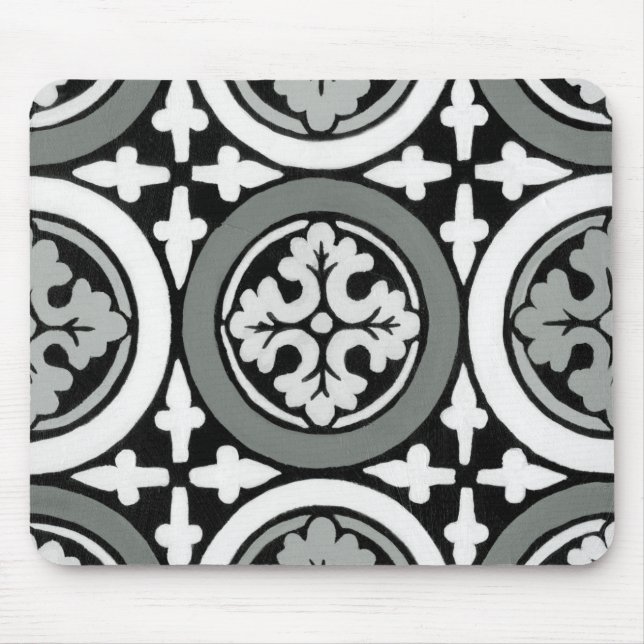 Decorative Renaissance Rosette Tile Design Mouse Pad (Front)