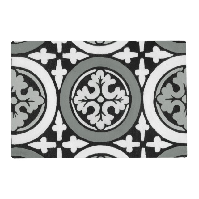 Decorative Renaissance Rosette Tile Design Placemat (Front)
