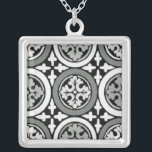 Decorative Renaissance Rosette Tile Design Silver Plated Necklace<br><div class="desc">Shakespeare would have loved to place this decorative renaissance rosette tile design in his home. To buy one or buy two,  that is the question! For all fans of leaves and leaf-pritn designs!</div>