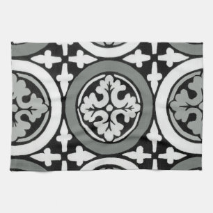 Decorative Renaissance Rosette Tile Design Towel