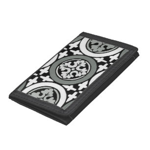 Decorative Renaissance Rosette Tile Design Tri-fold Wallet