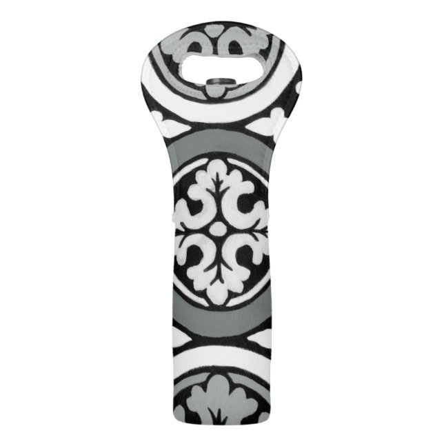 Decorative Renaissance Rosette Tile Design Wine Bag (Back)