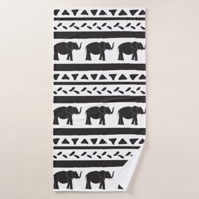 Decorative repeat seamless pattern with hand drawn bath towel (Bath Towel)