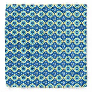 Decorative Retro Geometric Floral Pattern Bandana