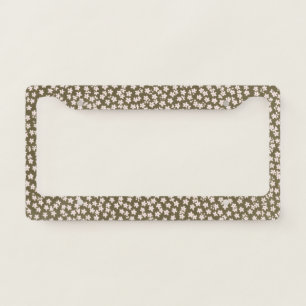 Decorative Retro Japanese Floral Pattern License Plate Frame