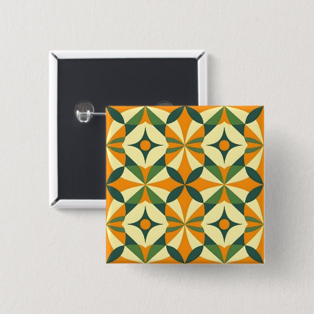 Decorative retro seamless pattern button (Front & Back)