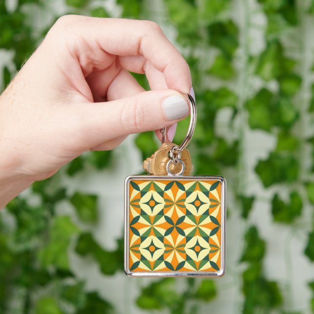 Decorative retro seamless pattern keychain (Hand)