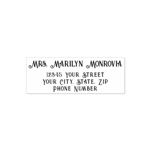 Decorative Return Address  Phone Number Self_inking Stamp