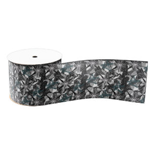 decorative ribbon black white print
