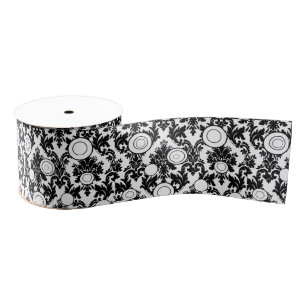 decorative ribbon black white print