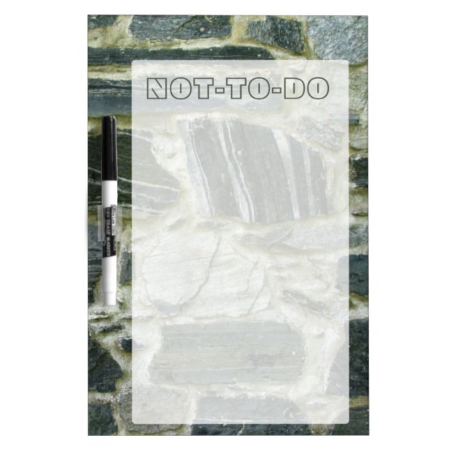 Decorative Rock Structure with Text Dry-Erase Board (Front)
