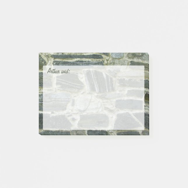 Decorative Rock Texture with Text Post-it Notes (Front)