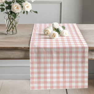 Decorative Rose Gold Plaid Table Runner Kitchen