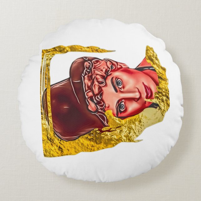 Decorative Round Coin Round Pillow (Front)