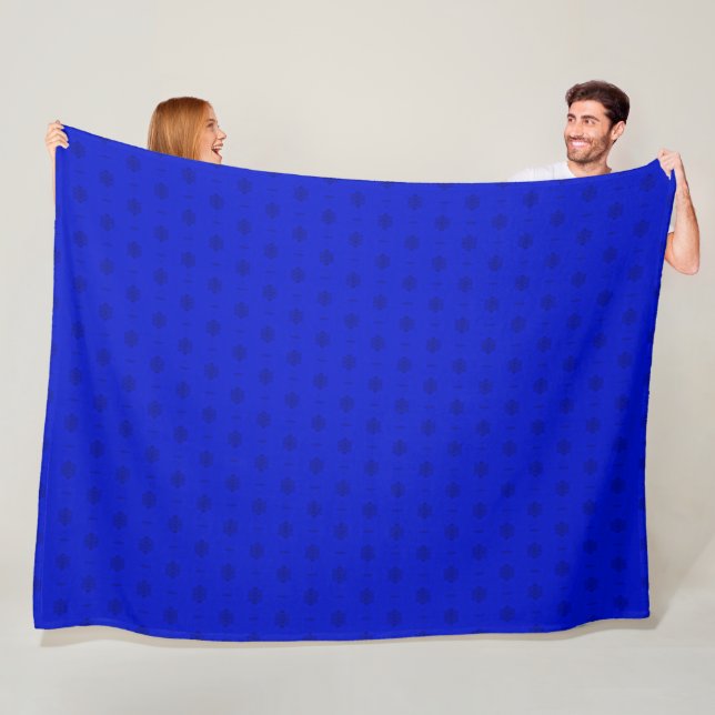 Decorative Royal Blue Satin Pattern Fleece Blanket (In Situ)