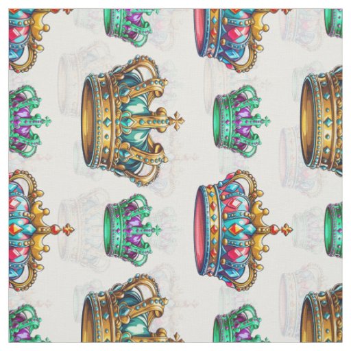 Decorative Royal Crown Pattern Textile Fabric