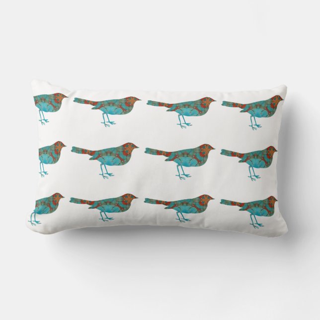 Decorative Rustic  Bird Lumbar Pillow (Front)