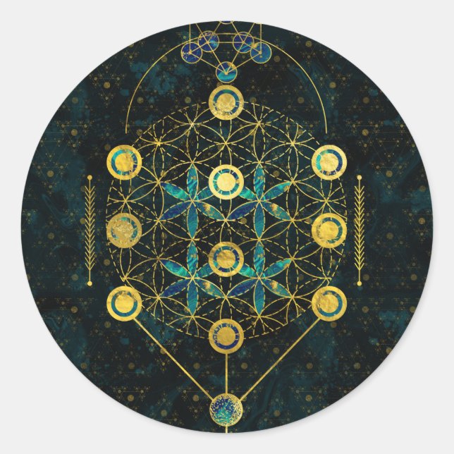 Decorative Sacred Geometry symbol Classic Round Sticker (Front)
