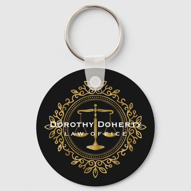Decorative Scales of Justice |  Lawyer Keychain (Front)