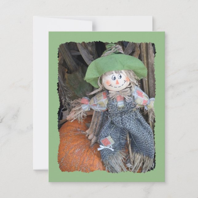 Decorative Scarecrow Child Birthday Party Invites (Front)
