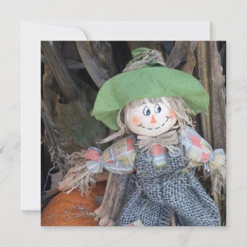 Decorative Scarecrow Fall Harvest Party Invites