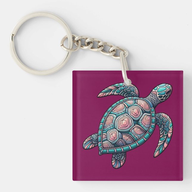 Decorative Sea Turtle Keychain (Front)
