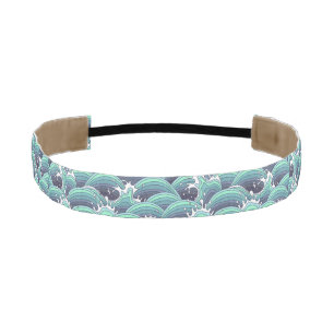 Decorative Sea Wave Background Athletic Headband