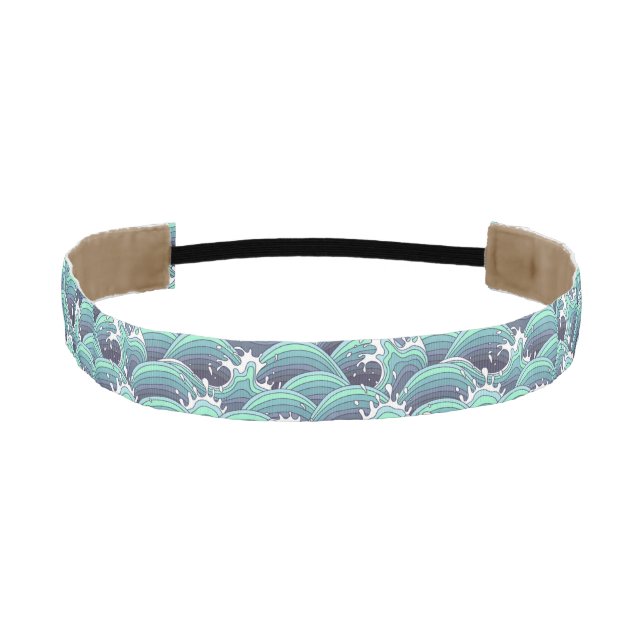 Decorative Sea Wave Background Athletic Headband (Front)