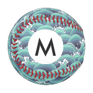 Decorative Sea Wave Background Baseball