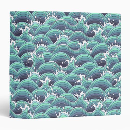 Decorative Sea Wave Background Binder