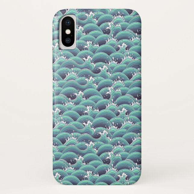 Decorative Sea Wave Background Case-Mate iPhone Case (Back)