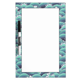 Decorative Sea Wave Background Dry-Erase Board