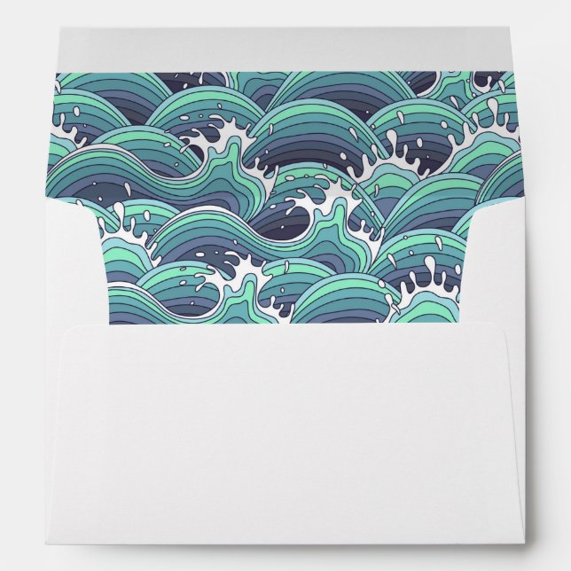 Decorative Sea Wave Background Envelope (Back (Bottom))