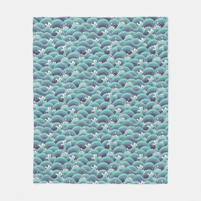 Decorative Sea Wave Background Fleece Blanket (Front)
