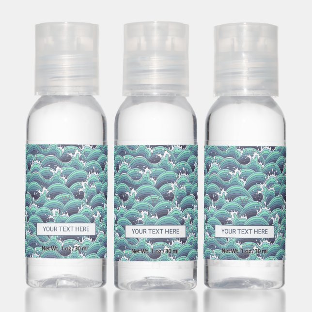 Decorative Sea Wave Background Hand Sanitizer (Set)
