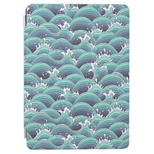 Decorative Sea Wave Background iPad Air Cover
