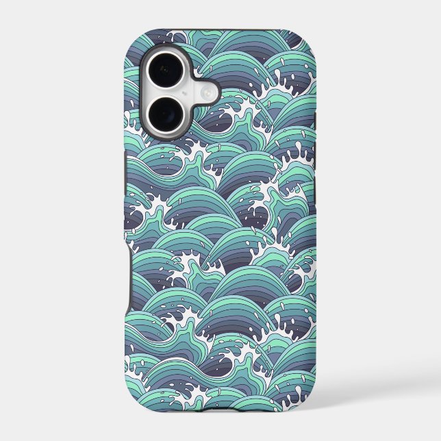 Decorative Sea Wave Background Iphone Case (Back)